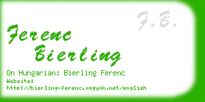 ferenc bierling business card